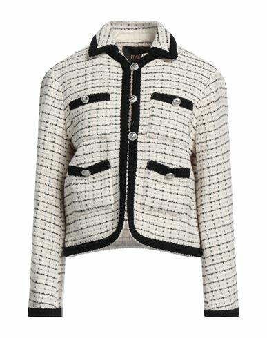 Maje Woman Blazer Ivory Cotton, Acrylic, Polyester, Nylon, Viscose Cover