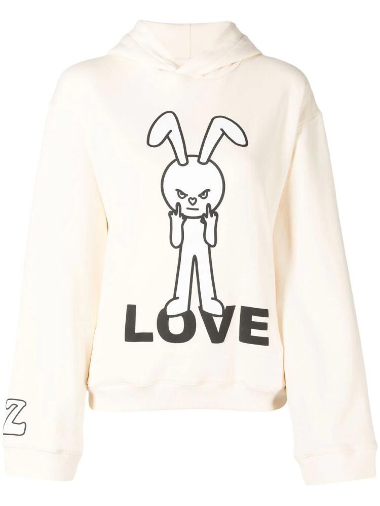 Natasha Zinko graphic-print pullover hoodie - White Cover