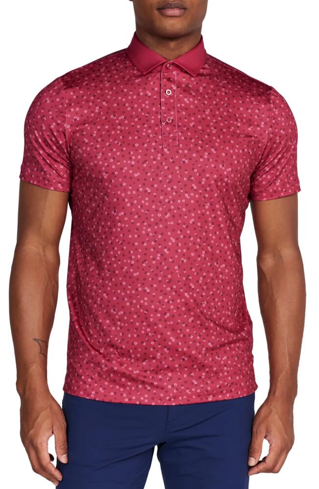 Redvanly Herrick Floral Performance Golf Polo in Sangria Cover