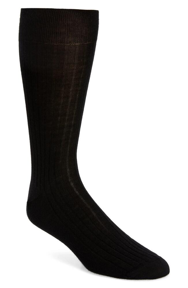 Canali Ribbed Cashmere & Silk Socks in Black Cover