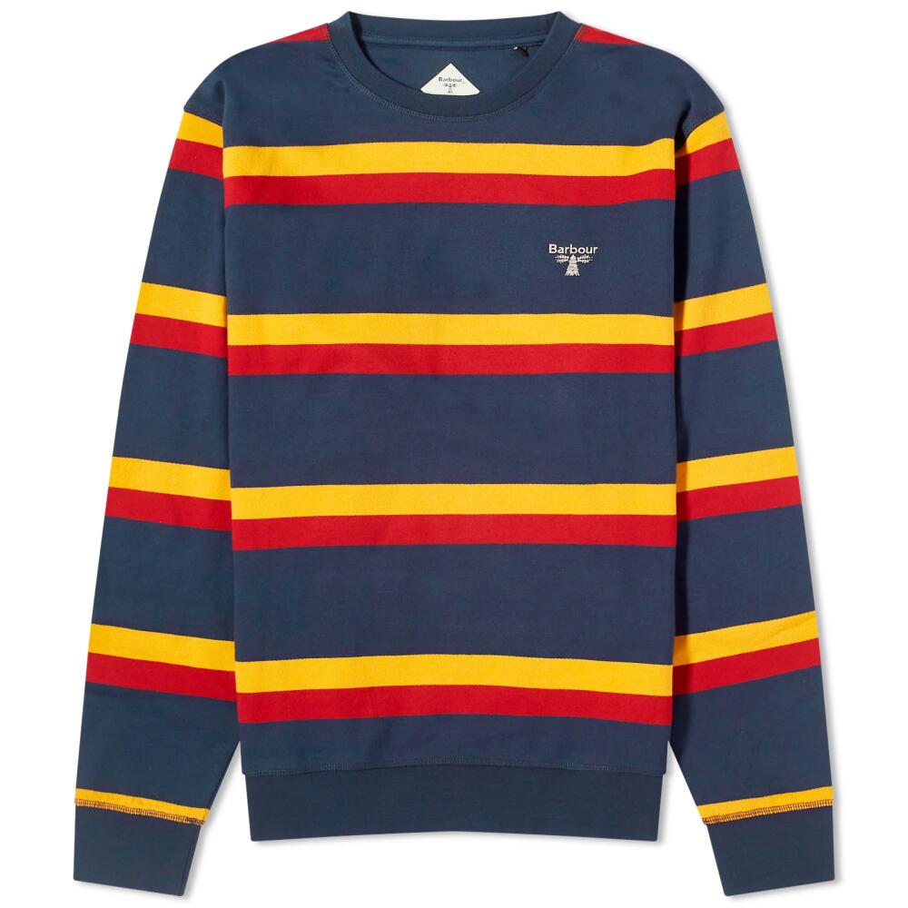 Barbour Men's B.Beacon Lorton Stripe Crew Sweat in Navy Cover