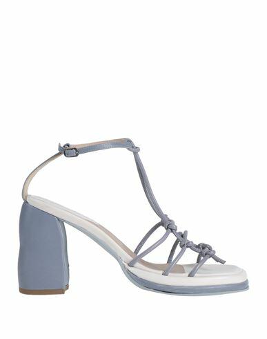 Ixos Woman Sandals Light blue Soft Leather, Textile fibers Cover