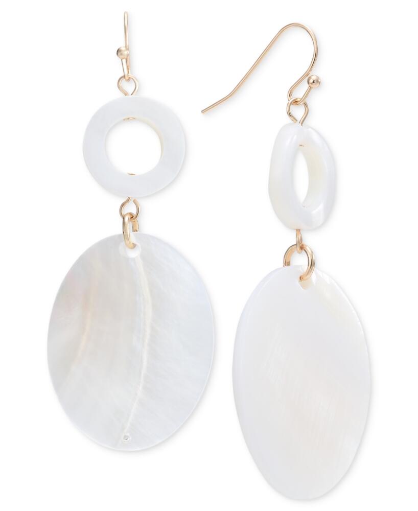 Style & Co Gold-Tone Rivershell Statement Earrings, Created for Macy's - White Cover