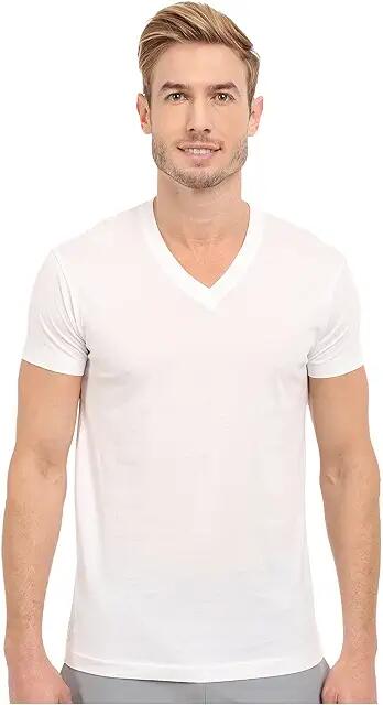 2(X)IST Pima Cotton Short Sleeve V-Neck (White) Men's T Shirt Cover