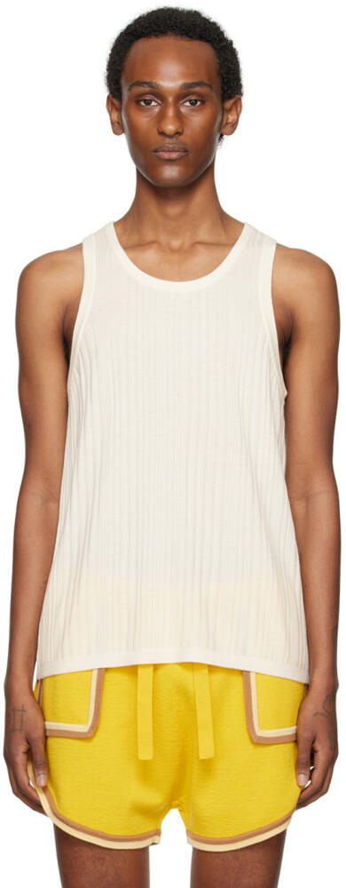 King & Tuckfield Off-White Irregular Rib Tank Top Cover