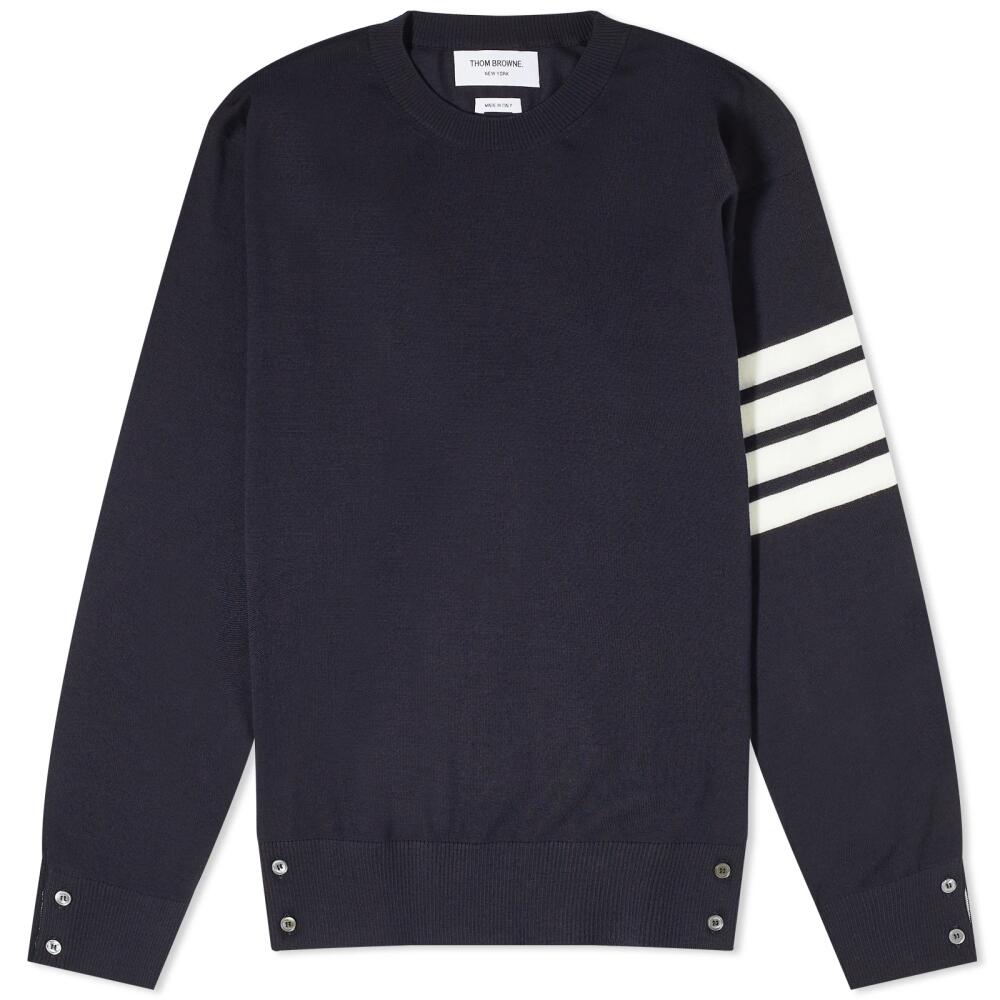 Thom Browne Men's Classic Merino Crew Knit in Navy Cover