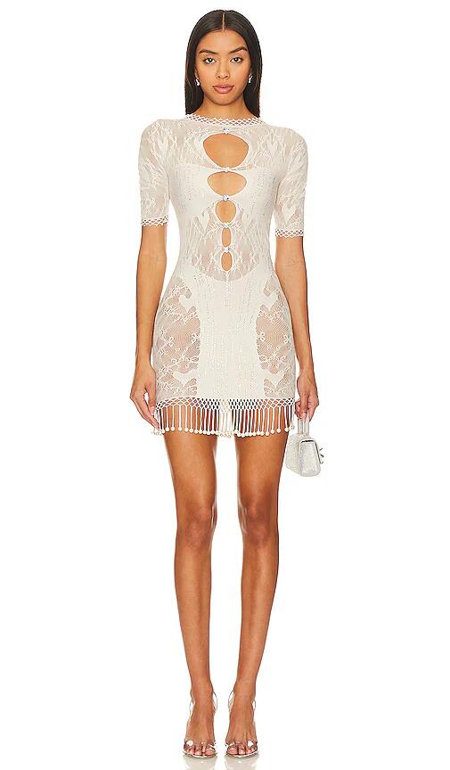 Poster Girl Yemaya Dress Shapewear Fringe Dress in Cream Cover