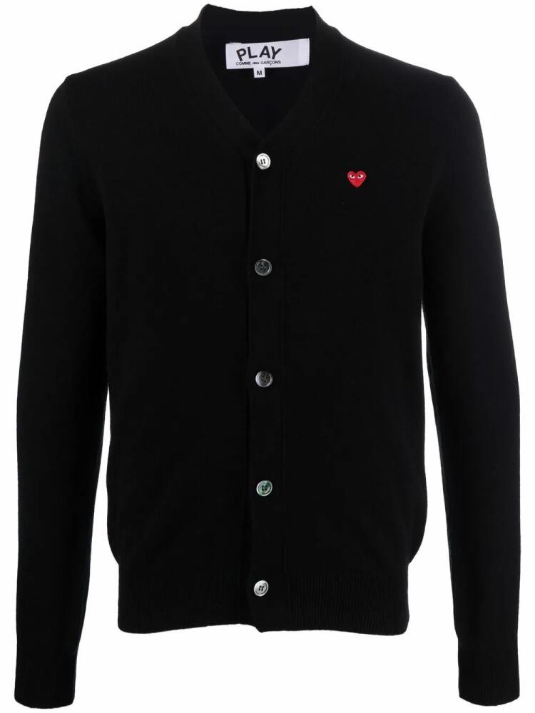 Comme Des Garçons Play fine-knit wool cardigan - Black Cover