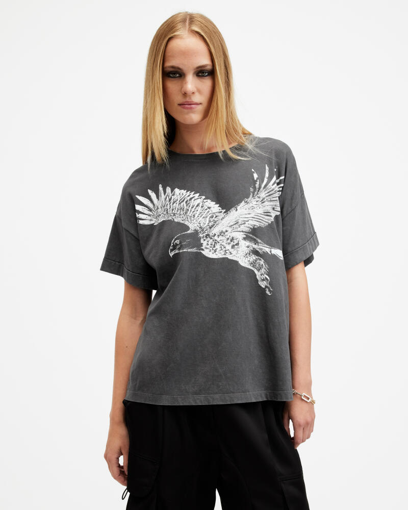 AllSaints Flite Briar Eagle Logo Acid Wash T-Shirt Cover