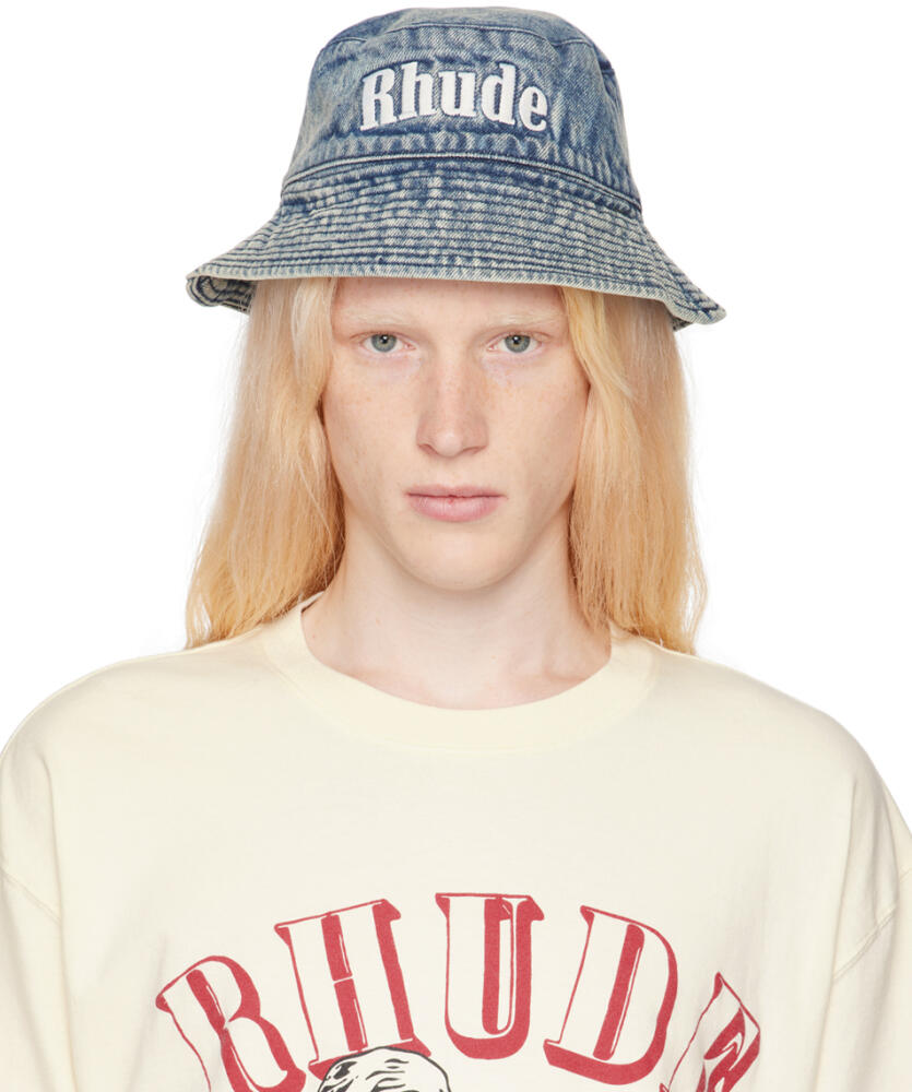 Rhude Navy Denim Bucket Hat Cover