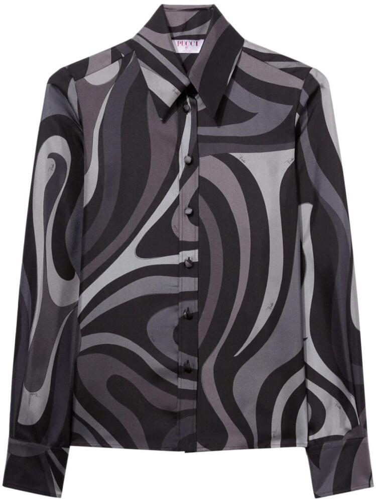 PUCCI Marmo-print silk shirt - Grey Cover