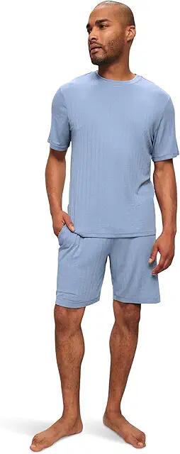 Eberjey Henry Rib Short Pj Set (Wedgewood) Men's Pajama Sets Cover