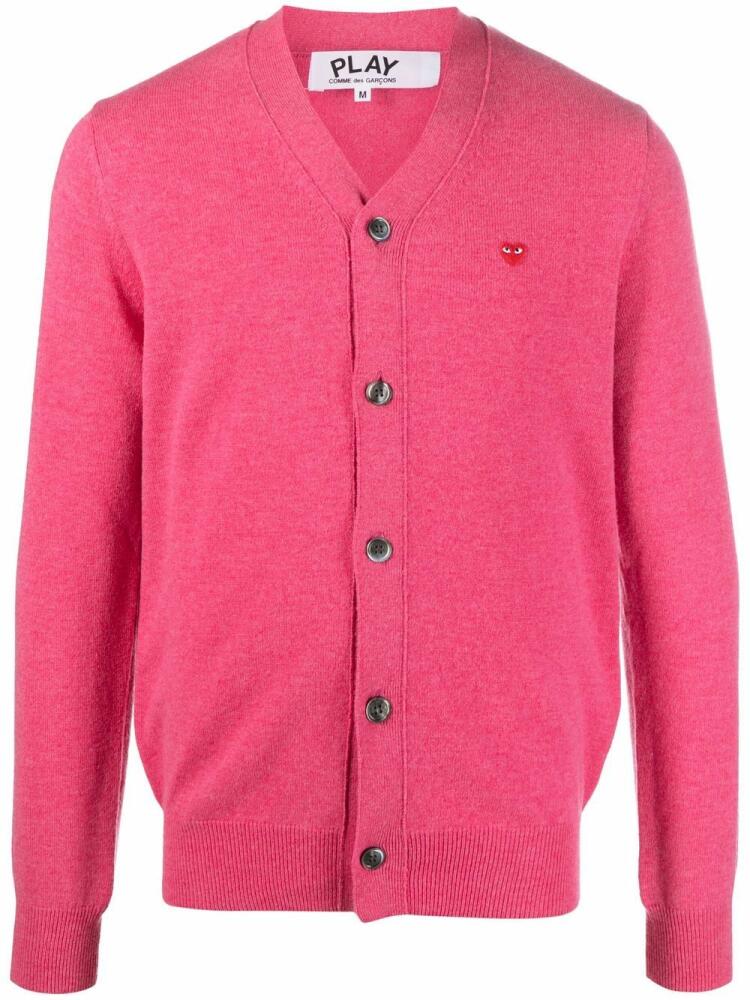 Comme Des Garçons Play fine-knit wool cardigan - Pink Cover