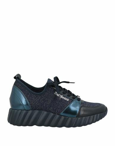 Baldinini Woman Sneakers Midnight blue Soft Leather, Textile fibers Cover