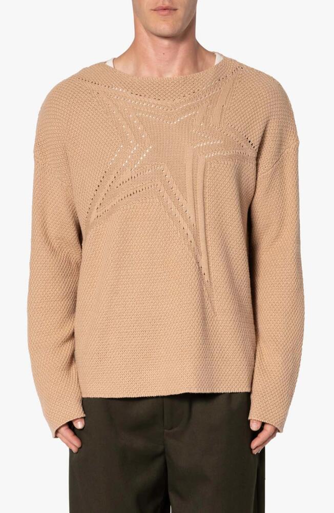 mnml Oversize Star Boat Neck Sweater in Tan Cover