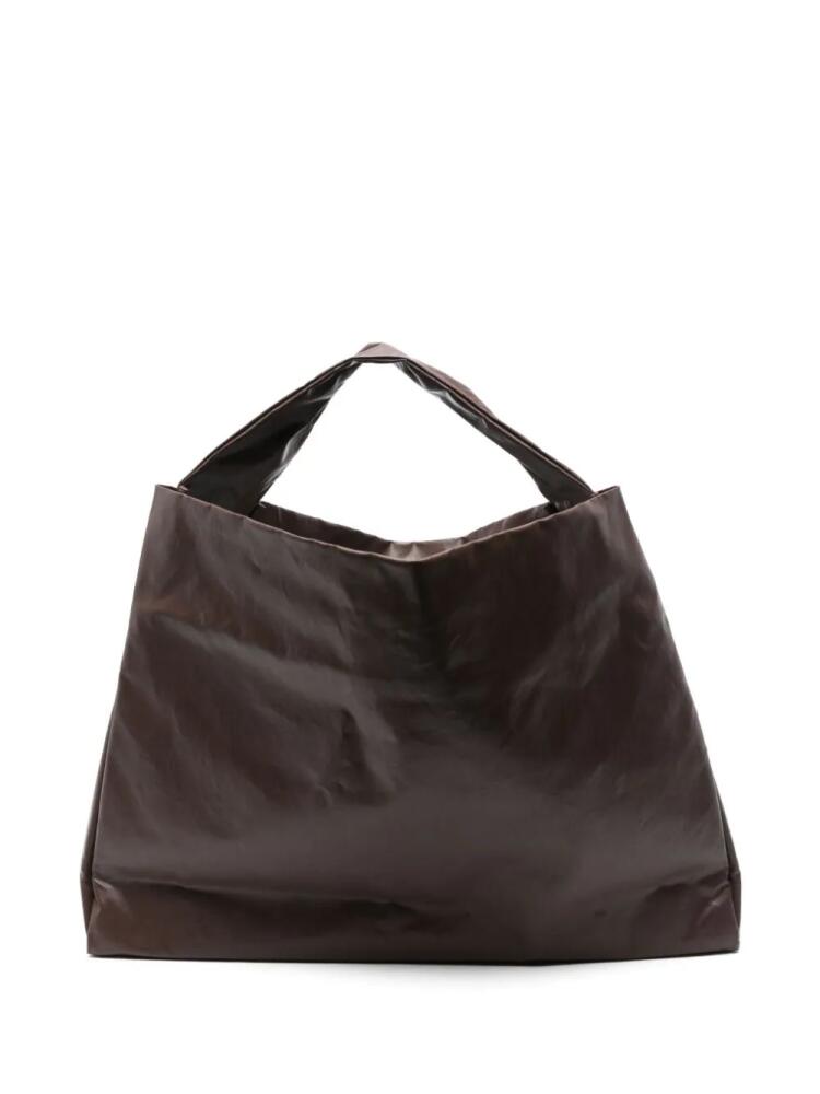 KASSL Editions signature oil coated tote bag - Brown Cover