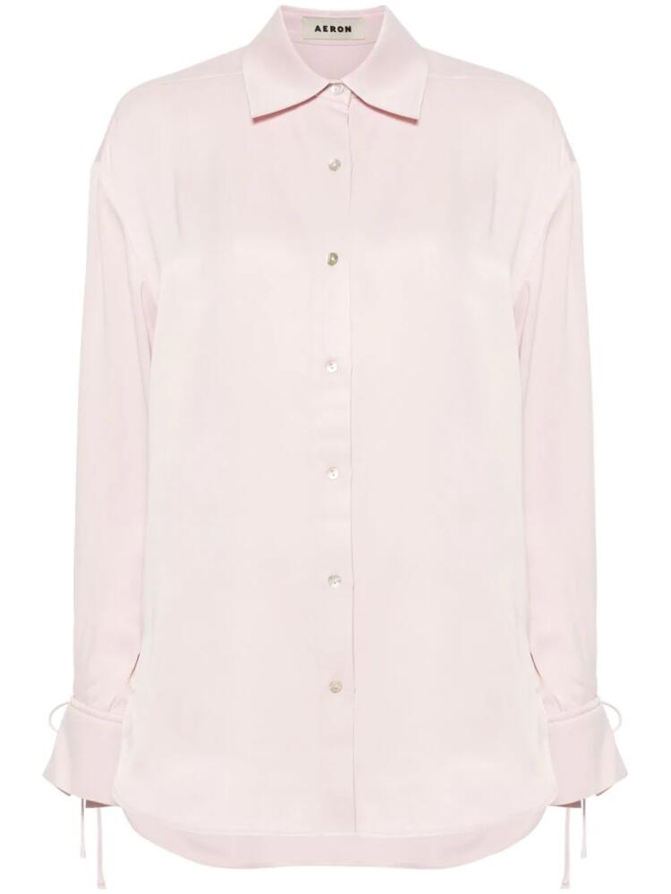 AERON Fallow satin-weave shirt - Pink Cover