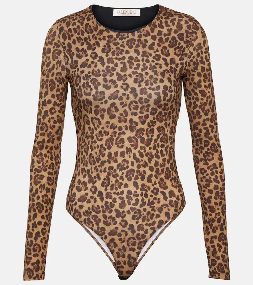 Valentino Leopard-print jersey bodysuit Cover