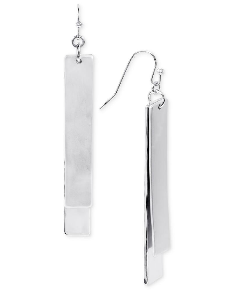 Style & Co Mixed-Metal Double Bar Linear Earrings, Created for Macy's - Silver Cover