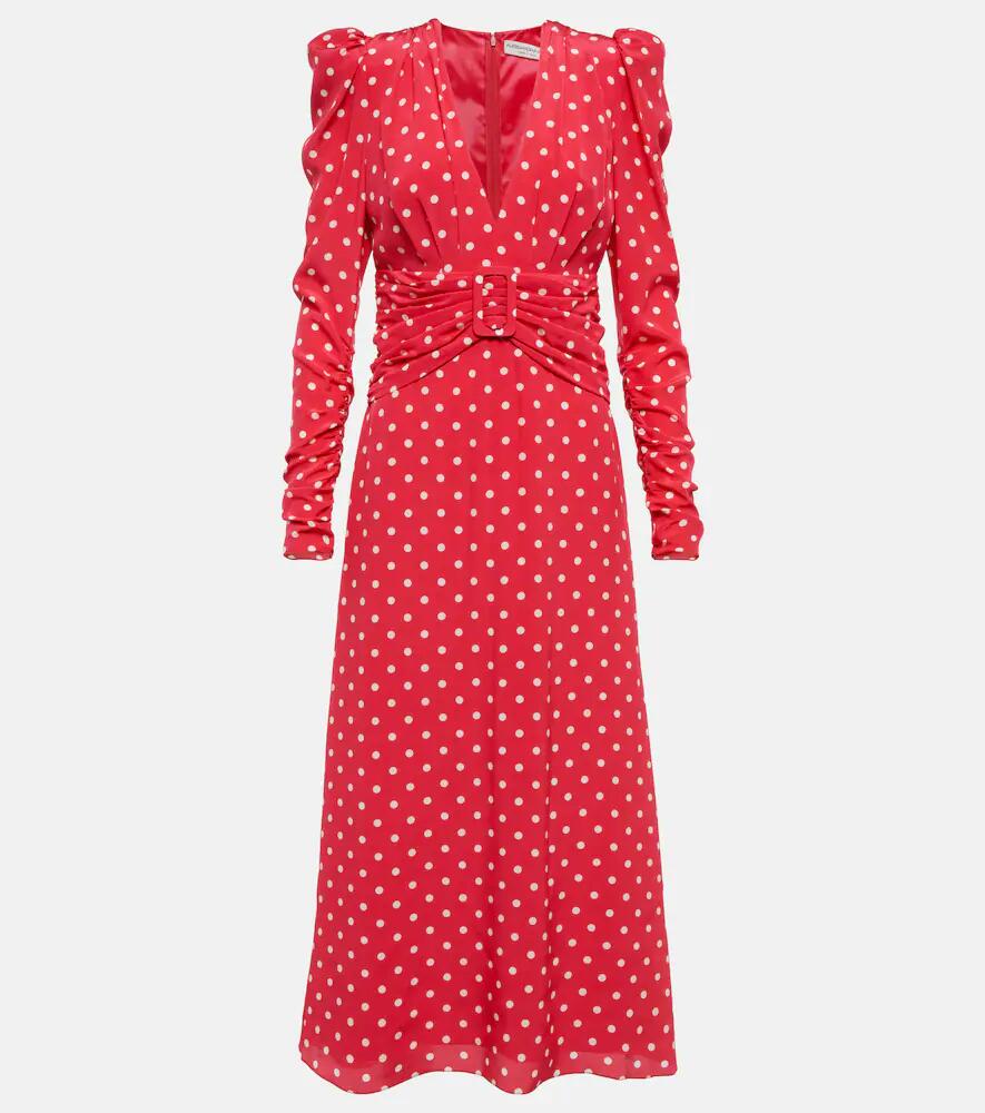 Alessandra Rich Polka-dot silk midi dress Cover