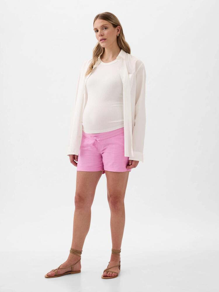 Gap Maternity Linen-Cotton Shorts Cover