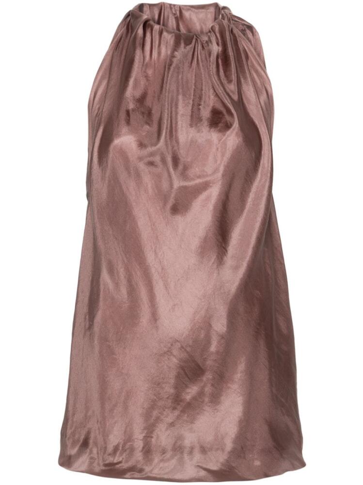 Rick Owens Bag gathered-detail silk blouse - Pink Cover