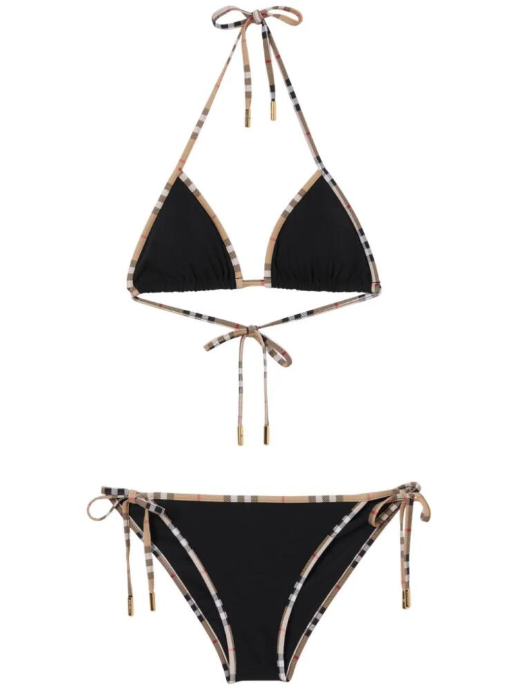 Burberry Vintage Check-trim triangle bikini - Black Cover