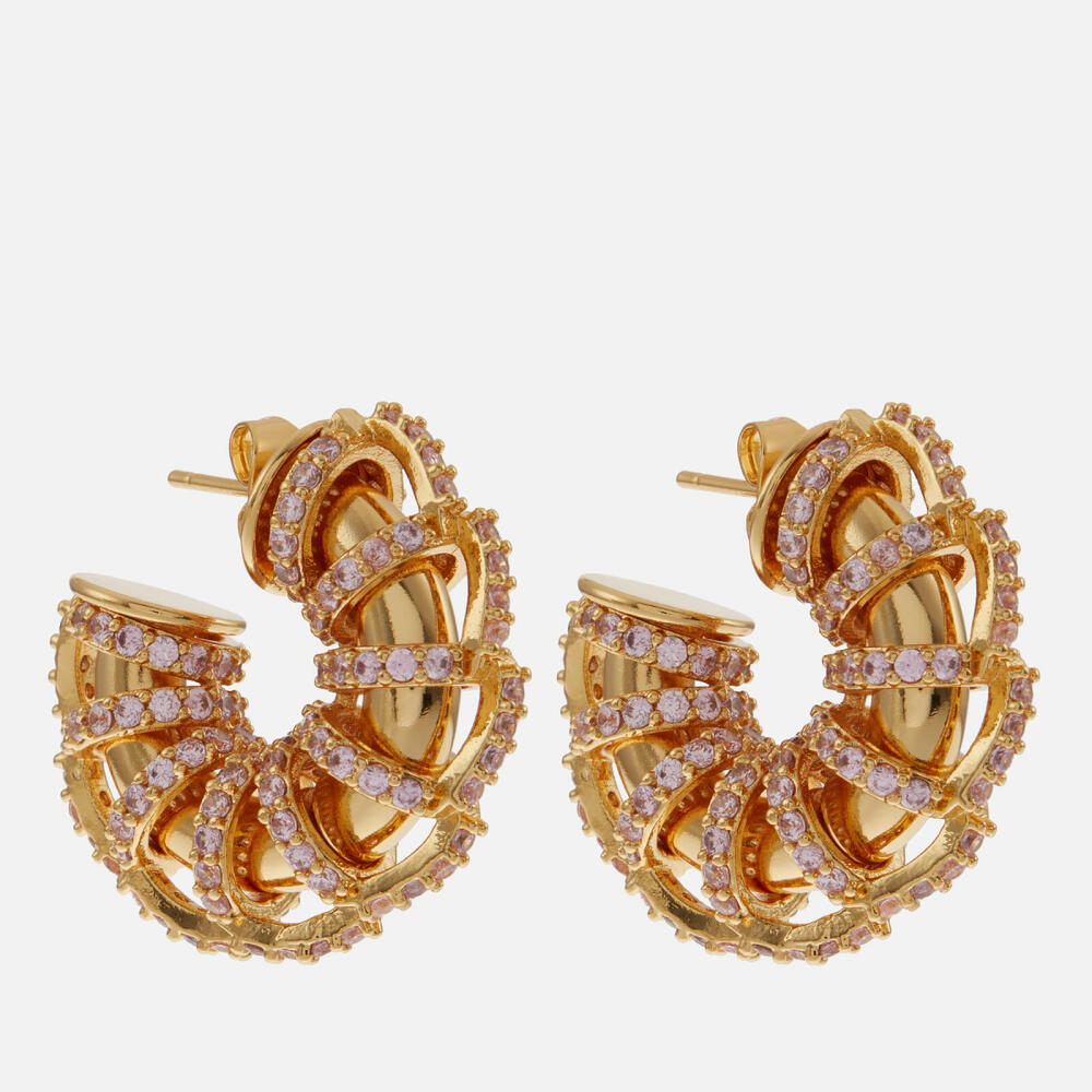 Crystal Haze Caterpillar Gold-Plated Hoop Earrings Cover