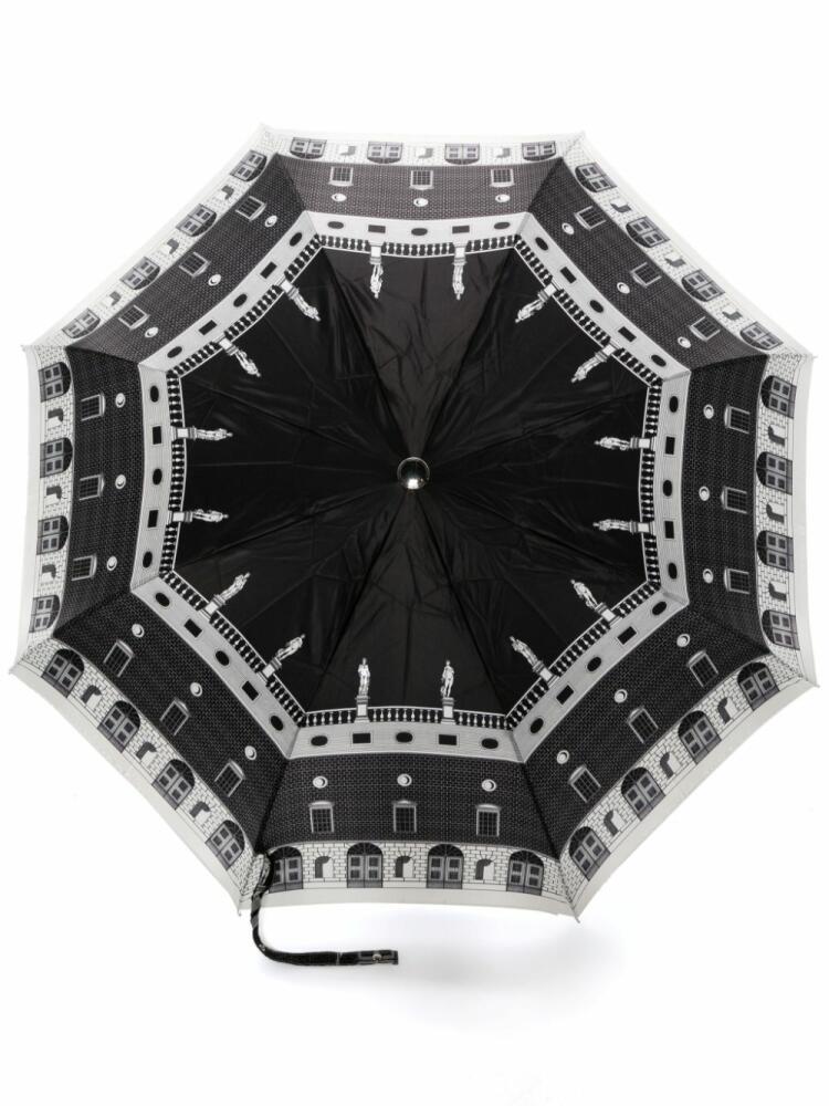 Fornasetti Architettura folding umbrella - Black Cover