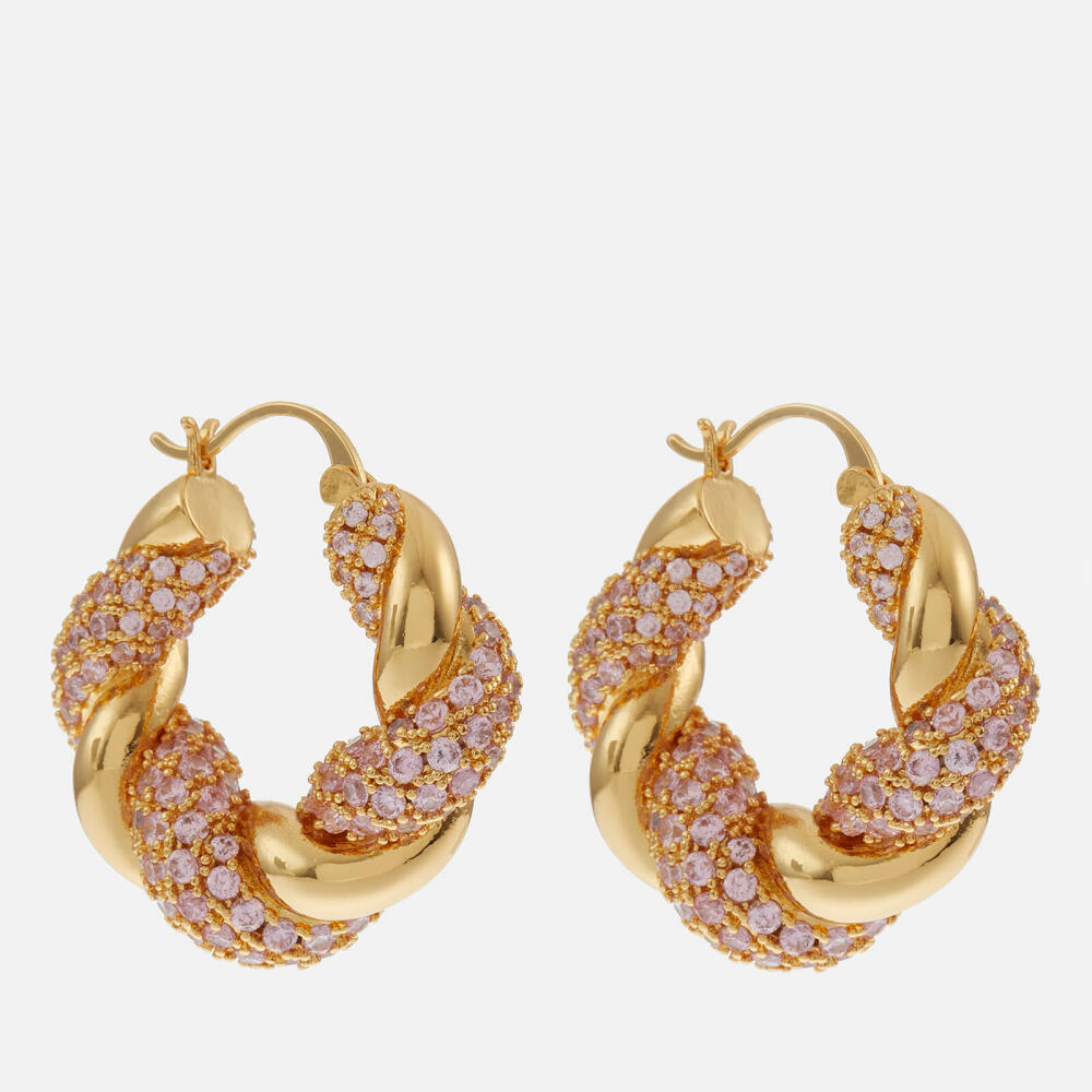 Crystal Haze Croissant Gold-Plated Hoop Earrings Cover