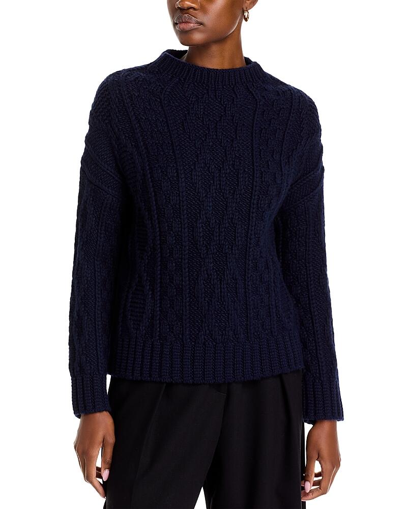 Vince Textured Cable Knit Funnel Neck Sweater - Exclusive Cover