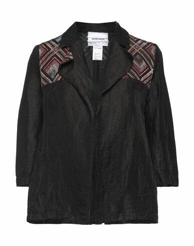 Brand Unique Woman Blazer Black Linen, Polyamide Cover