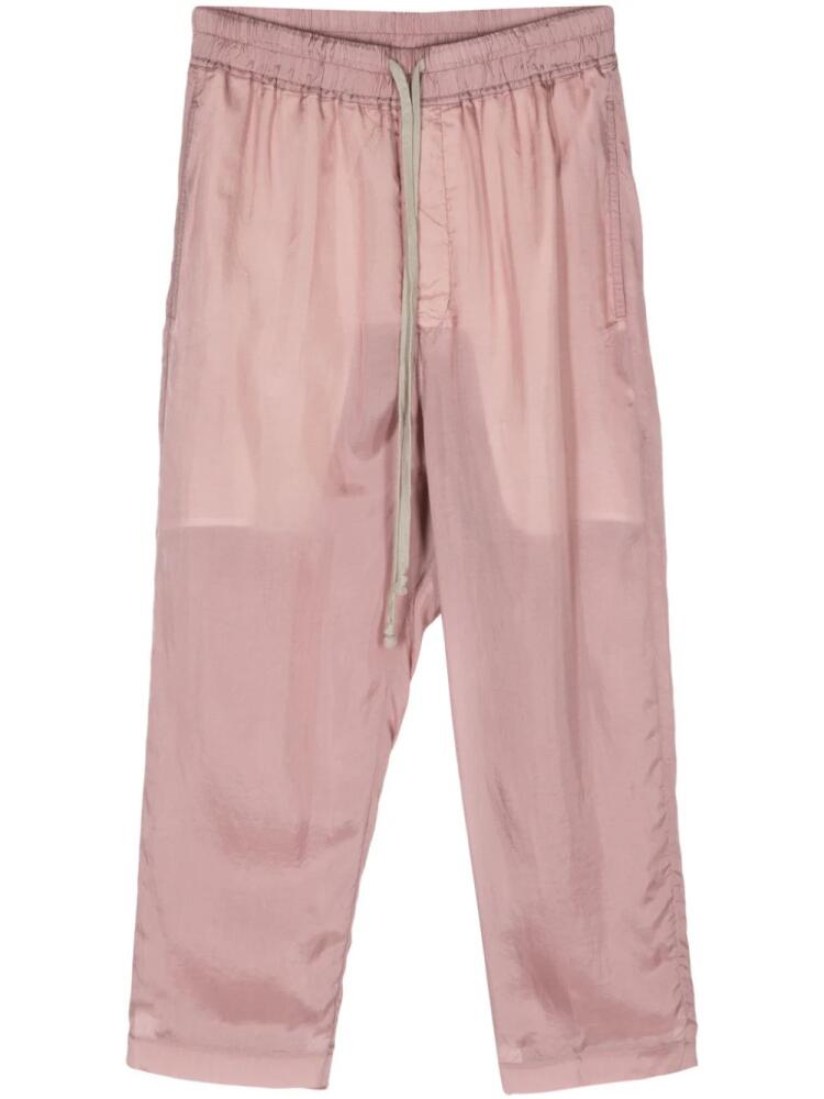 Rick Owens drawstring-waist sheer cropped trousers - Pink Cover