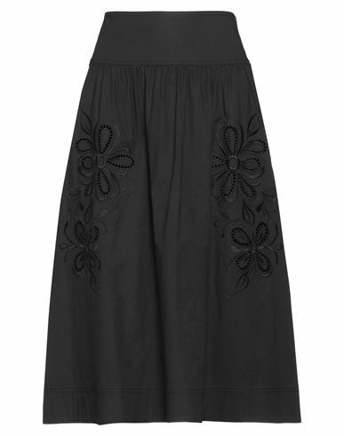 Boutique Moschino Woman Midi skirt Black Cotton, Elastane Cover