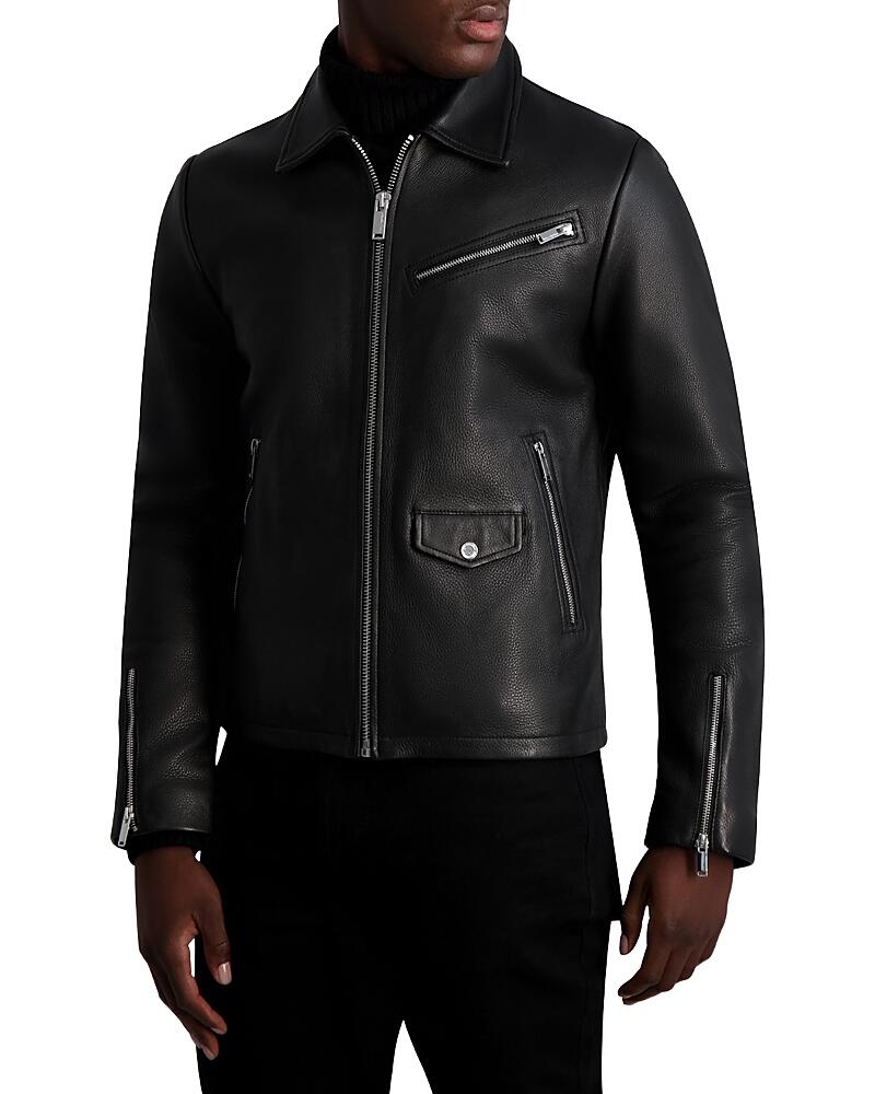 Karl Lagerfeld Paris Leather Full Zip Jacket Cover