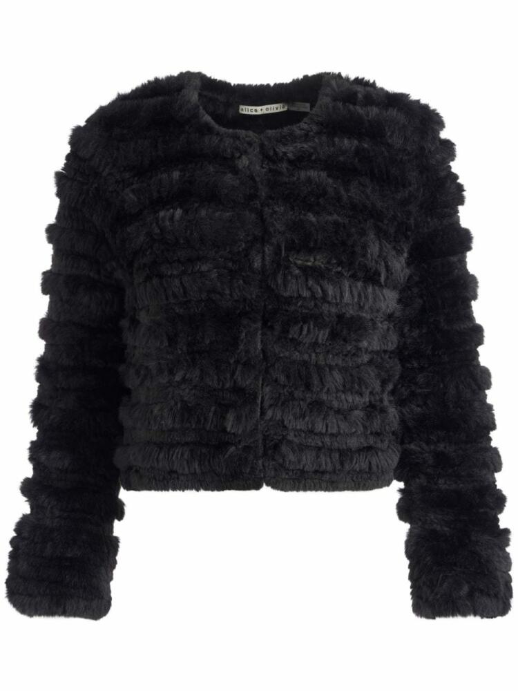 alice + olivia Fawn faux-fur jacket - Black Cover