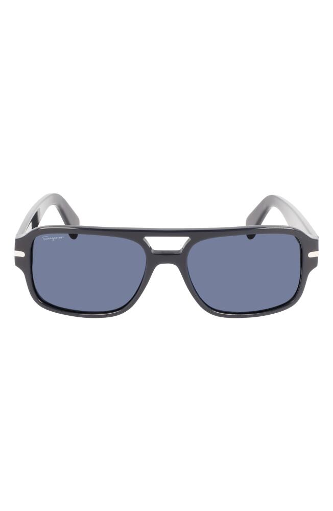 FERRAGAMO 58mm Navigator Sunglasses in Blue Cover