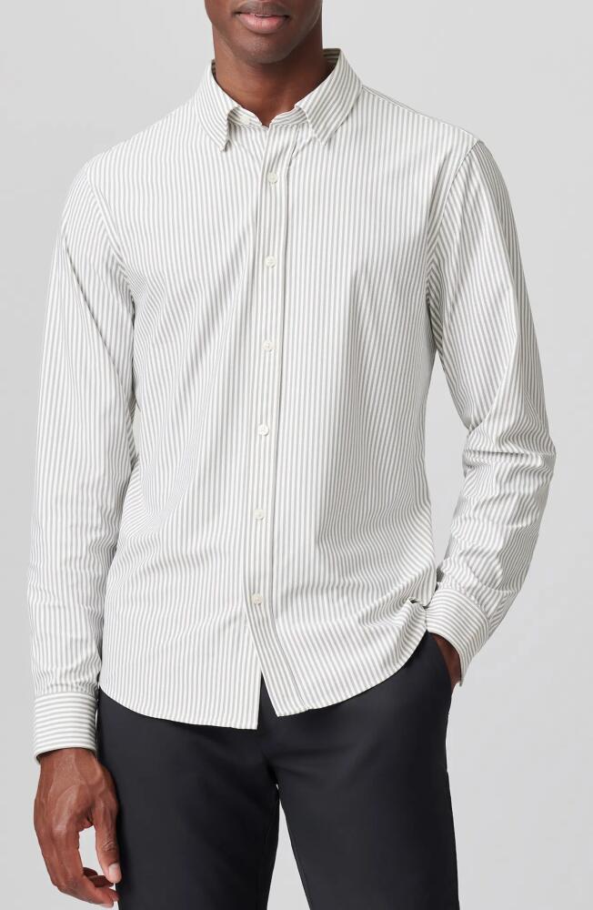 Rhone Commuter Slim Fit Shirt in White/Khaki Stripe Cover