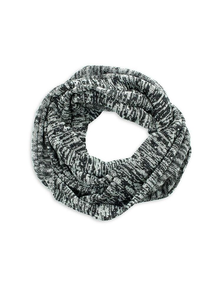 Portolano Men's Merino Wool Blend Tweed Infinity Scarf - Black Latte Cover