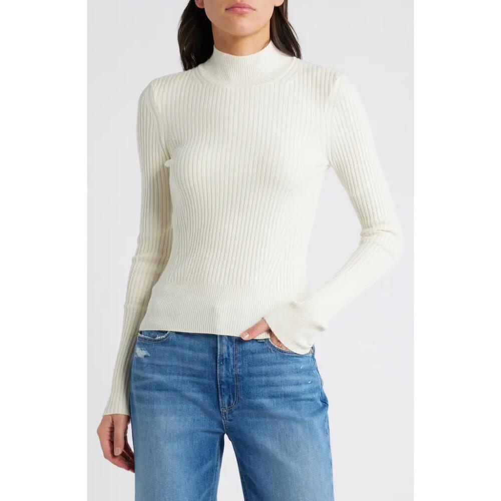 PAIGE Raisa Rib Mock Neck Sweater in Ivory Cover