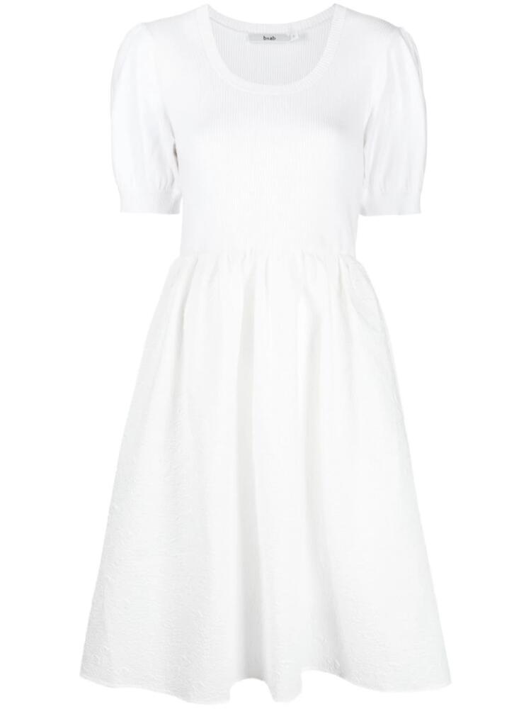 b+ab crinkled-finish short-sleeve dress - White Cover