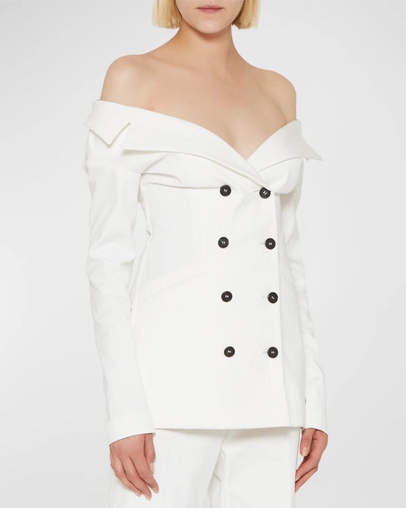 Philosophy di Lorenzo Serafini Off-The-Shoulder Blazer Cover