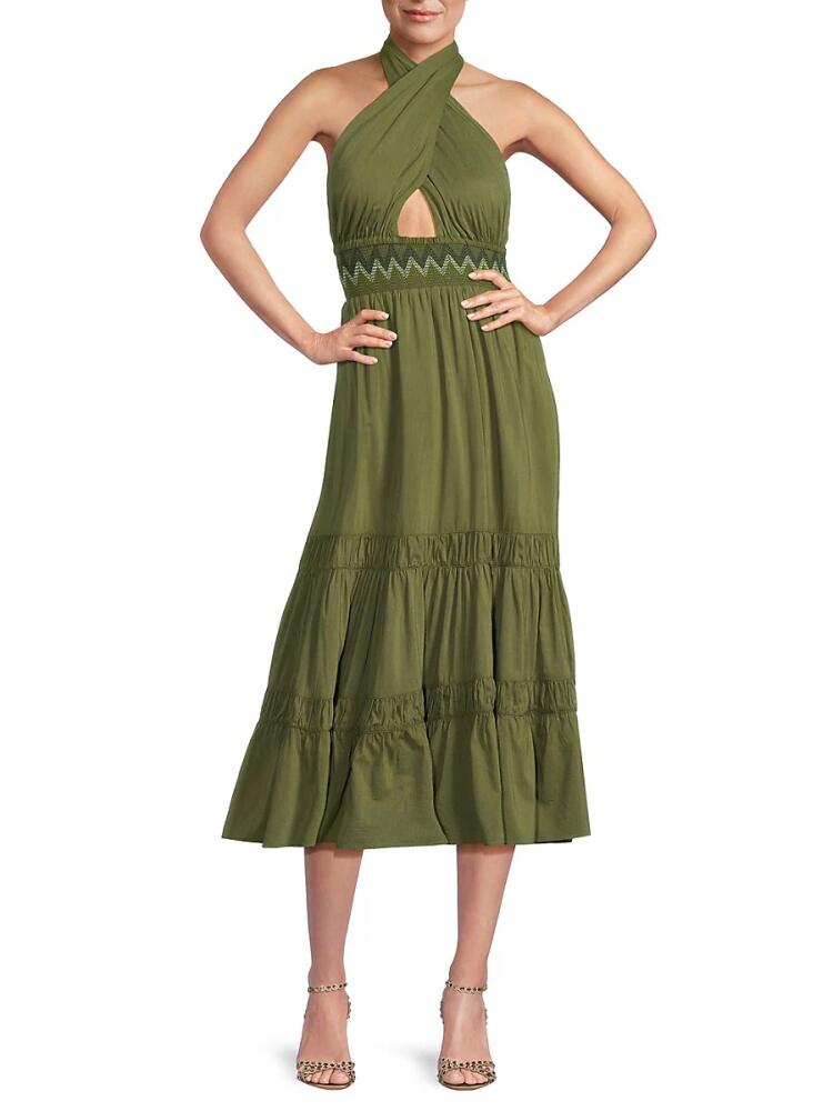 Misa Los Angeles Women's Karolina Halter Midi Dress - Olive Cover