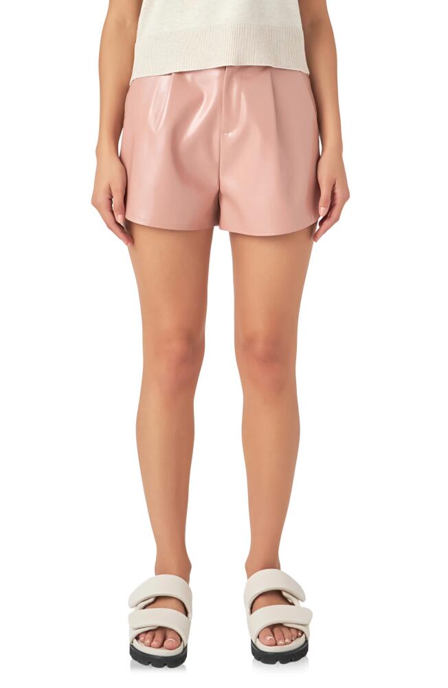 Grey Lab Shiny Faux Leather Shorts in Dusty Rose Cover