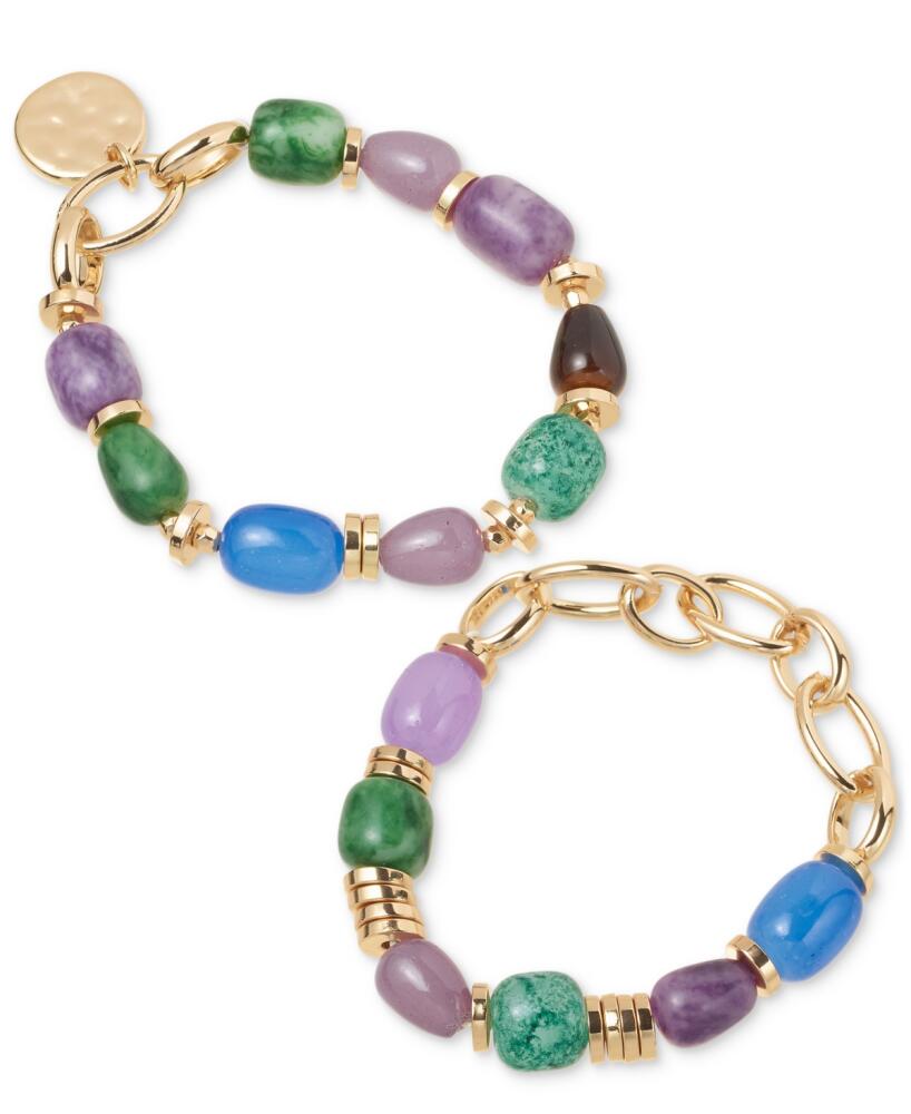 Style & Co Gold-Tone 2-Pc. Multicolor Bead Stretch Bracelet Set, Created for Macy's - Multi Cover