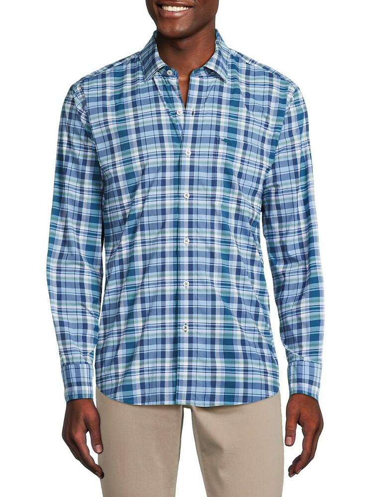 Tommy Bahama Men's Siesta Key Plaid Long Sleeve Shirt - Mountain Blue Cover