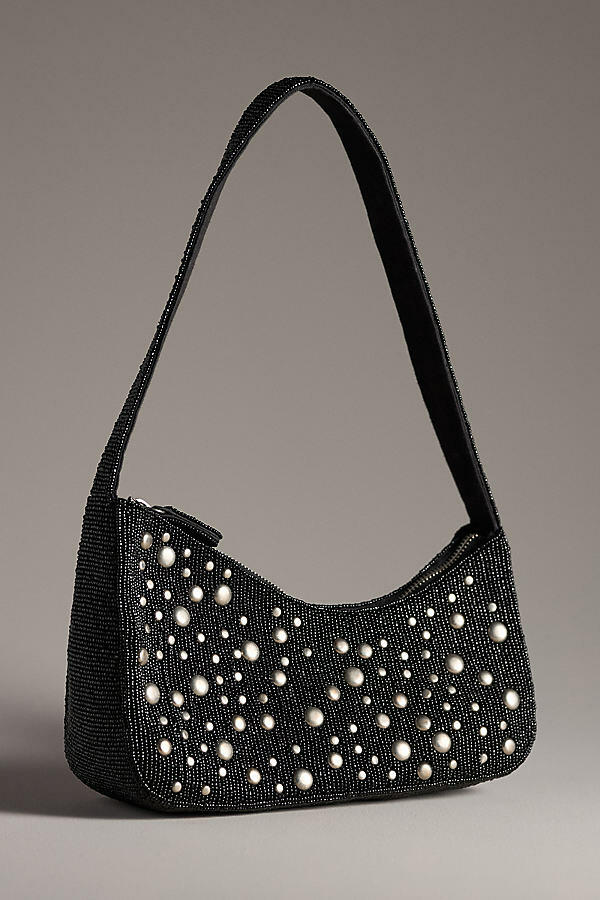 By Anthropologie Asymmetric Beaded Shoulder Bag Cover