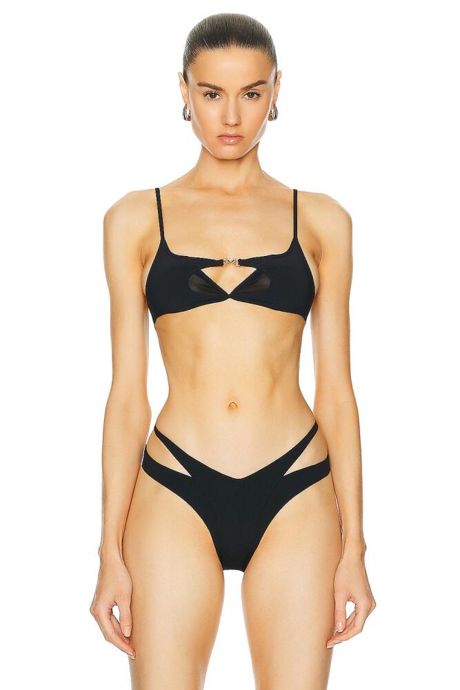 Mugler Cut Out Bikini Top in Black Cover