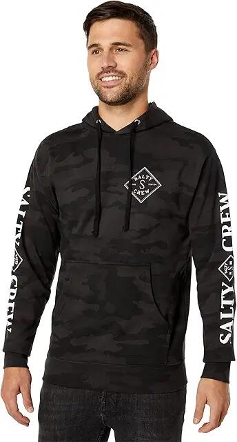 Salty Crew Tippet Camo Fleece Hoodie (Black Camo) Men's Clothing Cover