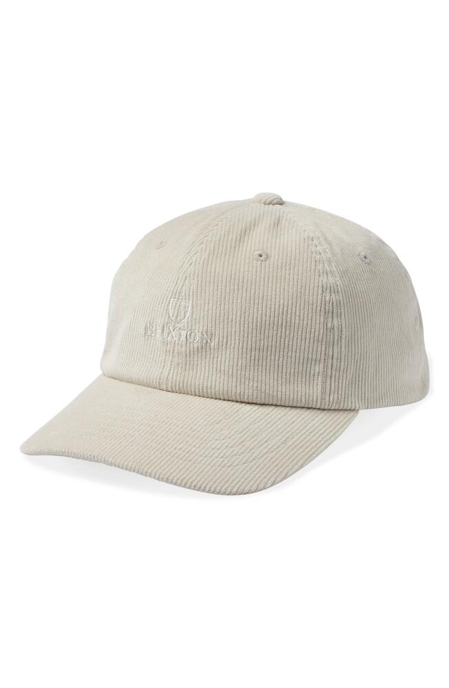 Brixton Alpha Baseball Cap in Off White Cord Cover